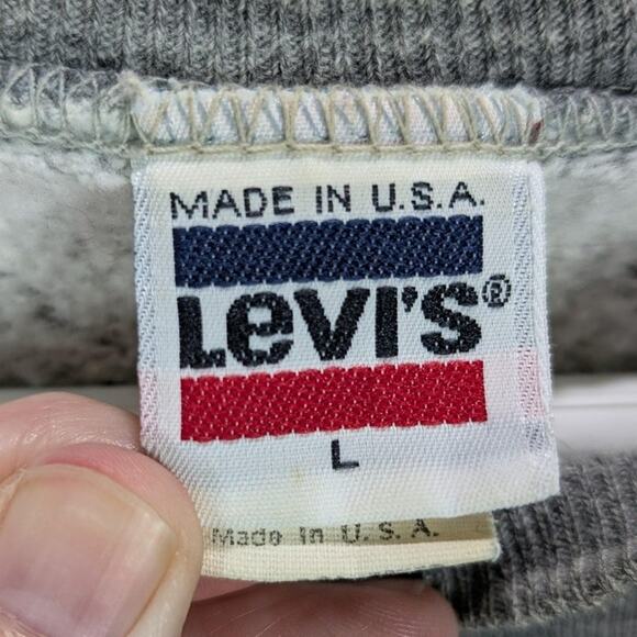 Vintage USA Olympics Sweatshirt Mens Large Gray Levi's Crewneck Made USA 80s - Picture 3 of 11